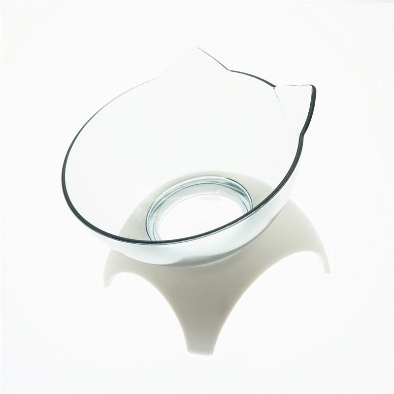 Cat Double Bowl Cat Food Bowl Protects Cervical Vertebra Single clear white