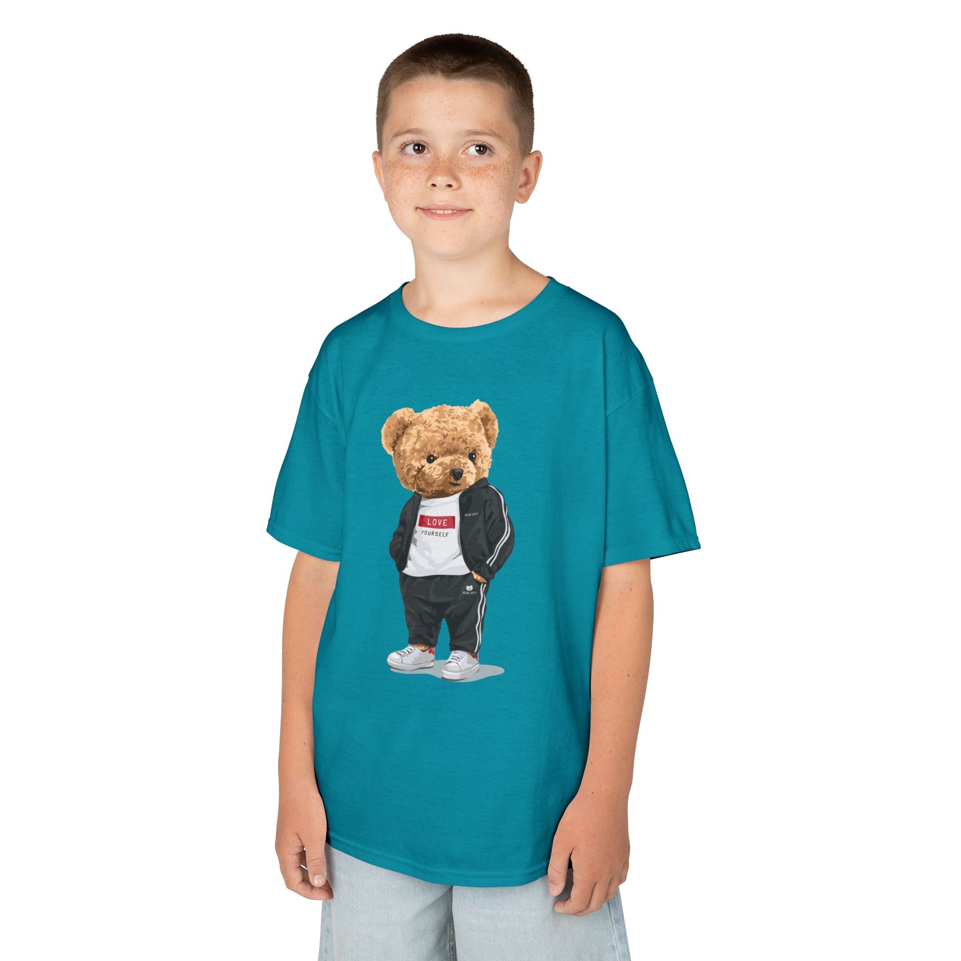 Youth Streetwear Graphic Tee - Fun Bear Design, Cool Kids T-Shirt, Summer Wear, Birthday Gift, Casual Outfit