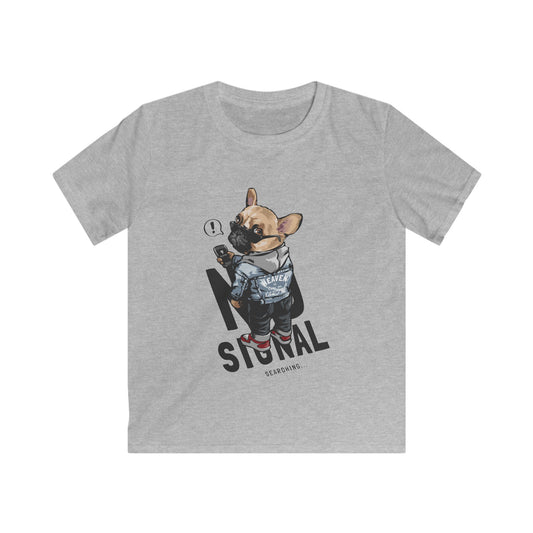 Cool Kids' Graphic Tee with Dog Design, Fun Birthday Gift, Summer Wear for Boys & Girls, Unique Casual Outfit, Cartoon Style T-Shirt Sport Grey