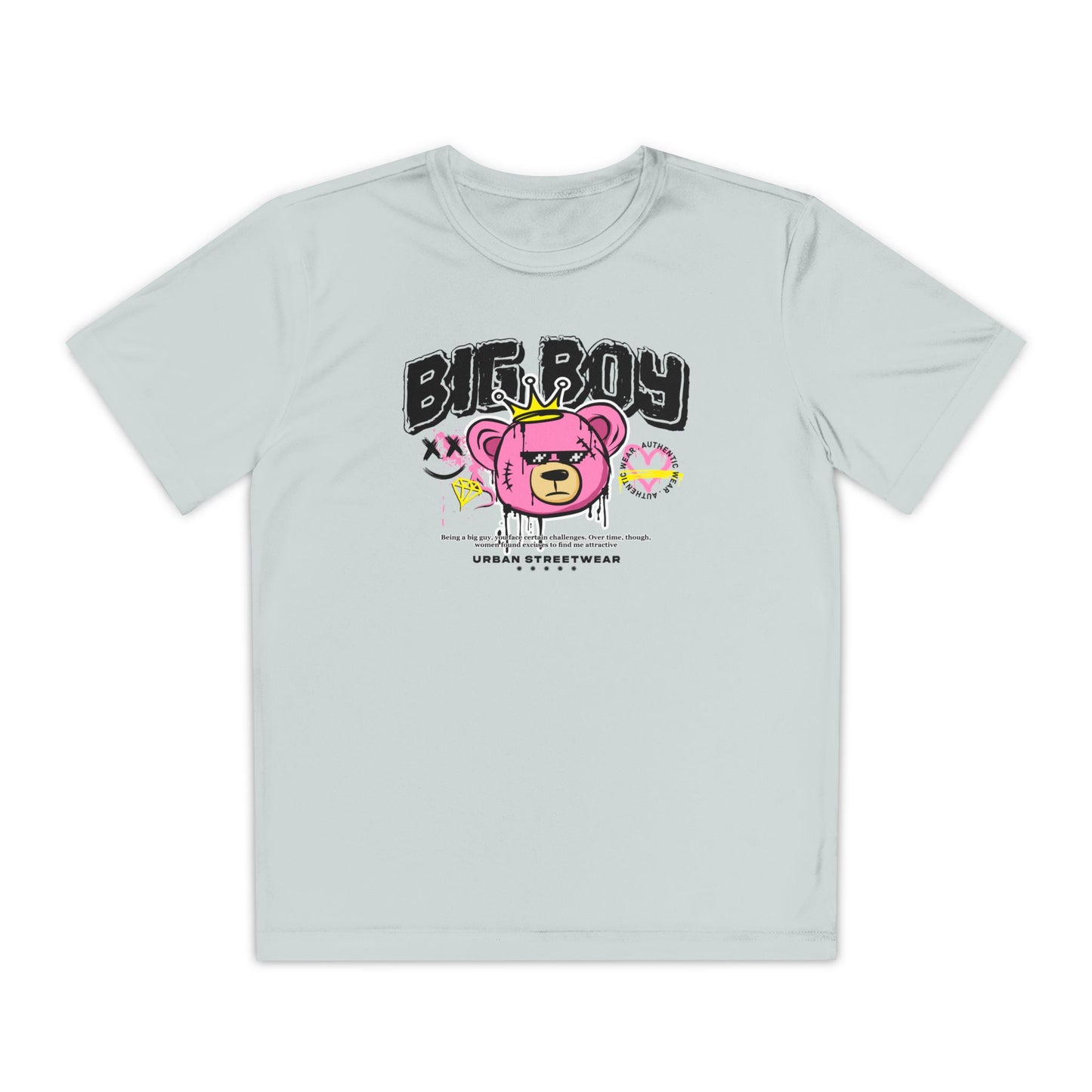 Youth Graphic Tee - Cool Bear Design, Trendy Youth Shirt, Perfect Gift for Kids, Summer Wear, Birthday Present, Sportswear Silver