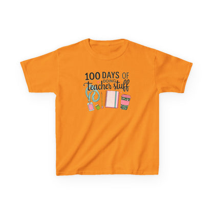 Teacher Appreciation Kids Tee, 100 Days of Teacher Stuff Shirt, School Spirit Tee, Gift for Future Educators, Kids' Classroom Apparel Tennessee Orange