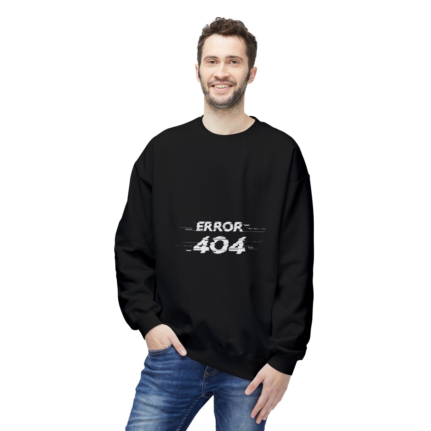 Error 404 Crewneck Sweatshirt, Funny Gift for Tech Lovers, Unisex Fleece Sweater, Casual Outfit, Geeky Humor Clothing