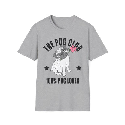 Funny Pug Lover T-Shirt, Pet Owner Gift, Dog Club Tee, Cute Animal Shirt, Pug Enthusiast Apparel Sport Grey