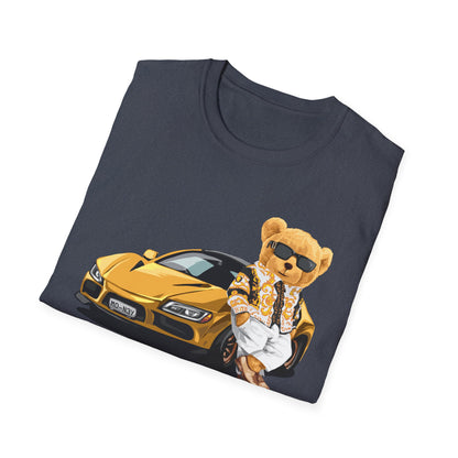 Luxury Lifestyle Bear T-Shirt, Vintage Car Tee, Unisex Graphic Shirt, Cool Fashion Apparel, Gift for Car Enthusiasts