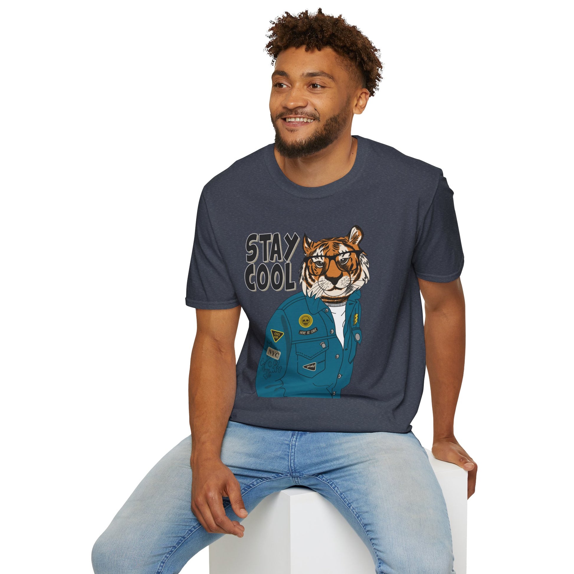 Cool Tiger Graphic T-Shirt | Stay Cool Tee, Unisex Sizes, Casual Wear, Gift for Animal Lovers, Everyday Style