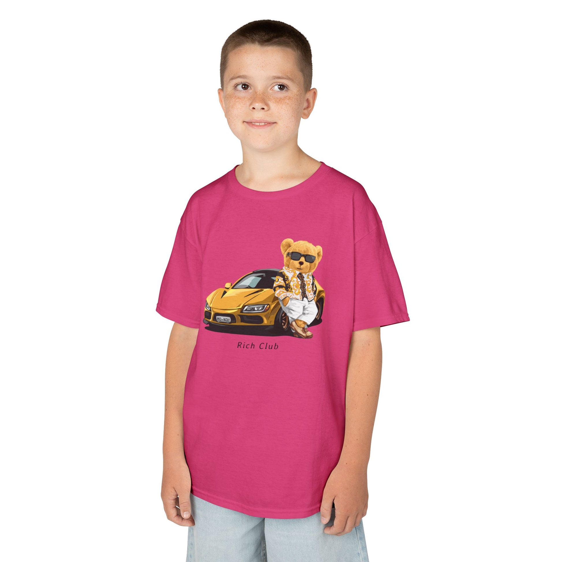 Cool Cartoon Bear Kids Tee, Fun Gift for Birthdays, Car Lovers T-Shirt, Playful Kid's Clothing, Perfect for Casual Days, Summer Fun