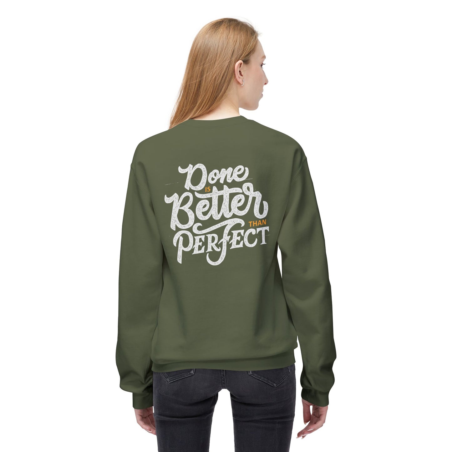 Motivational Fleece Sweatshirt: Cozy Crewneck, Perfect for Self-Care Days, Gift for Friends, Inspirational Quotes, Peer Encouragement