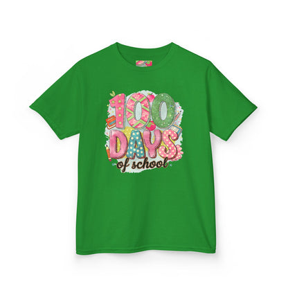 Kids 100 Days of School Tee, Fun t-shirt for kids, Milestone celebration shirt, Perfect for school events, Unique kids' apparel Irish Green
