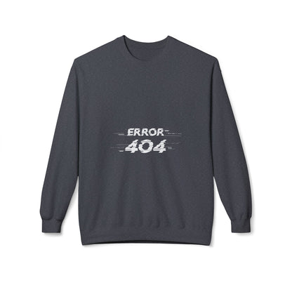 Error 404 Crewneck Sweatshirt, Funny Gift for Tech Lovers, Unisex Fleece Sweater, Casual Outfit, Geeky Humor Clothing Dark Heather