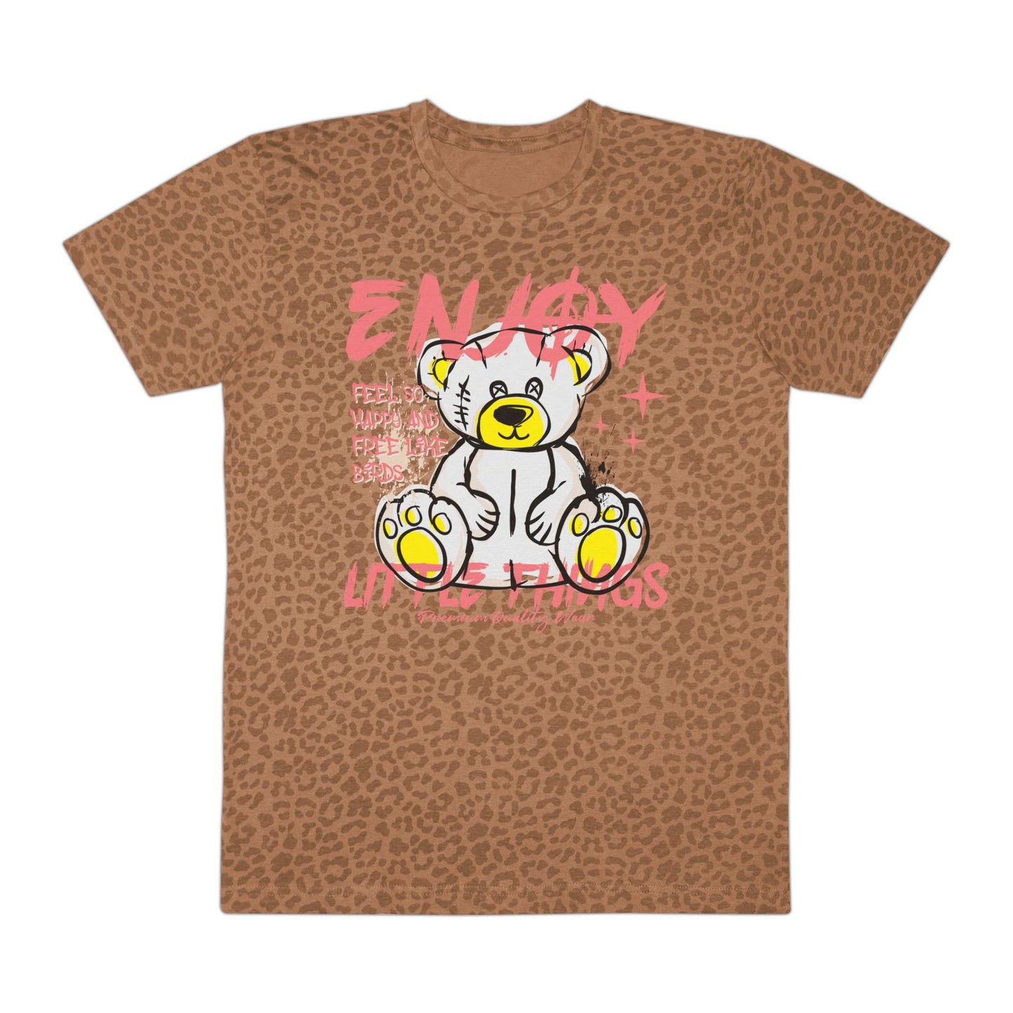 Enjoy Little Things Men's Tee, Graphic T-Shirt, Casual Wear, Animal Lover Gift, Unique Apparel Brown Leopard