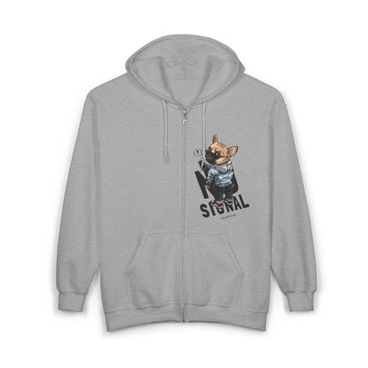 Cool Dog Design Full Zip Hoodie, Pet Lover Hoodie, Unisex Sweatshirt, Gift for Dog Owners, Animal Lover Apparel, Cozy Jacket