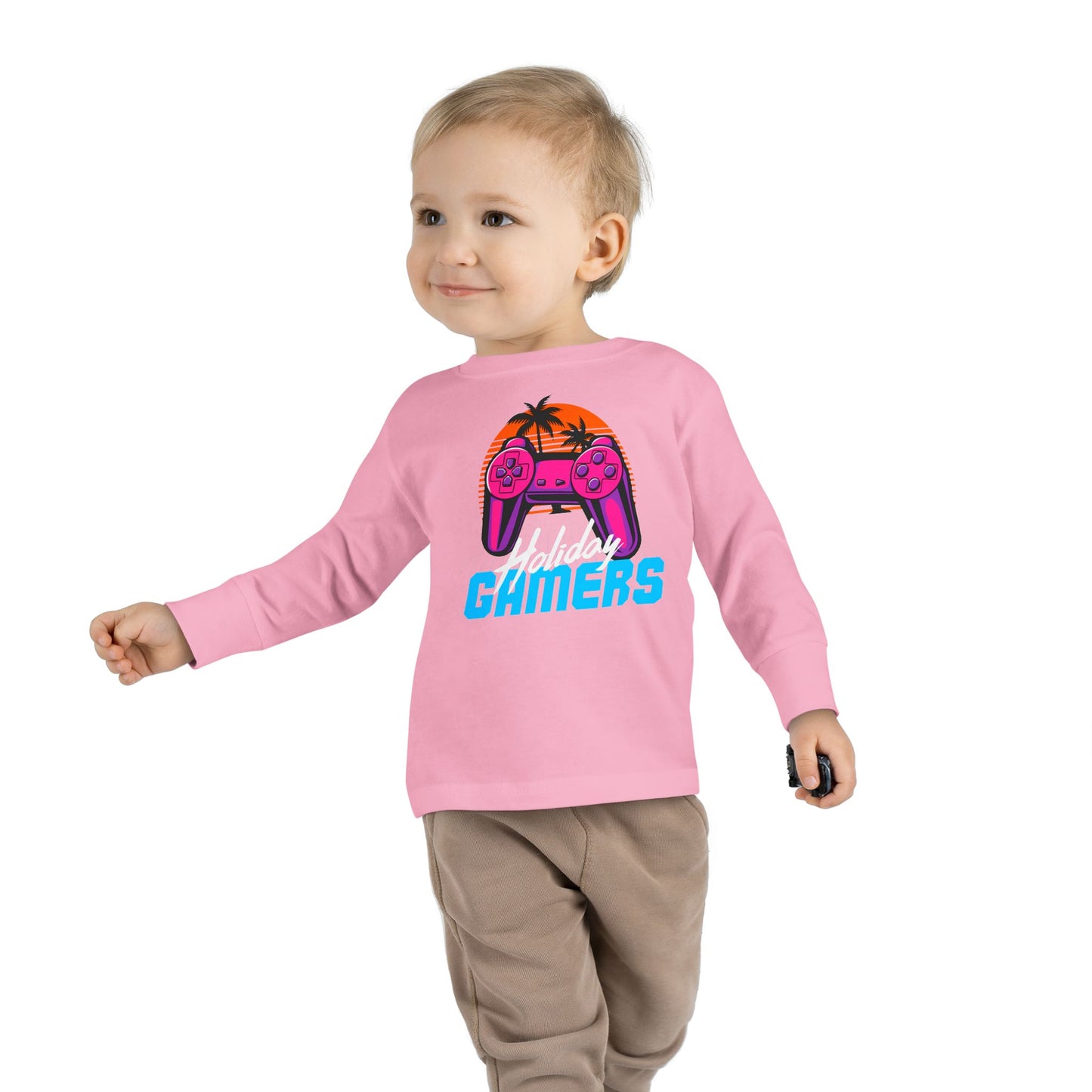 Holiday Gamers Toddler Long Sleeve Tee, Kids Gaming Shirt, Playful Toddler Apparel, Gift for Gamers, Fun Children's Top