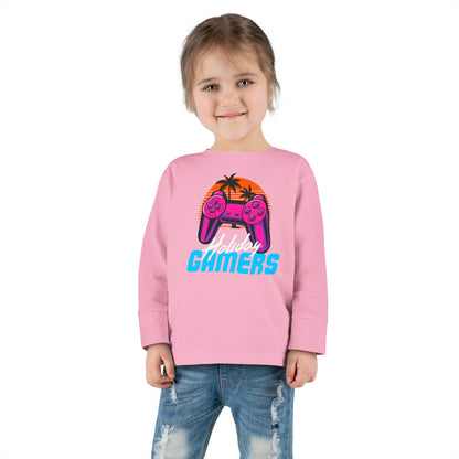 Holiday Gamers Toddler Long Sleeve Tee, Kids Gaming Shirt, Playful Toddler Apparel, Gift for Gamers, Fun Children's Top