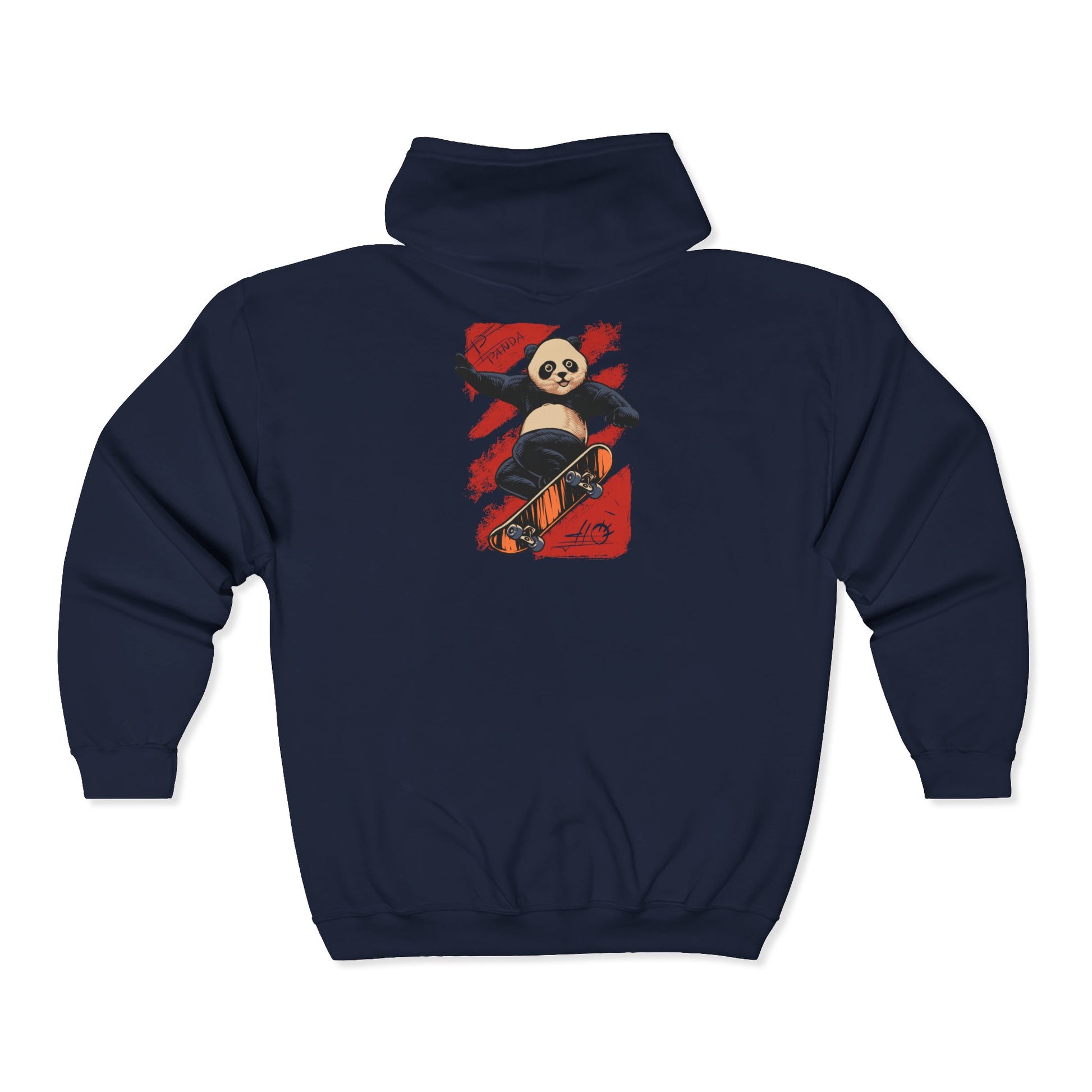Panda Full Zip Hoodie - Soft and Comfy Unisex Sweatshirt with Reduced Pilling - Embroidery Option Available