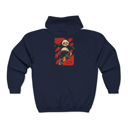 Panda Full Zip Hoodie - Soft and Comfy Unisex Sweatshirt with Reduced Pilling - Embroidery Option Available