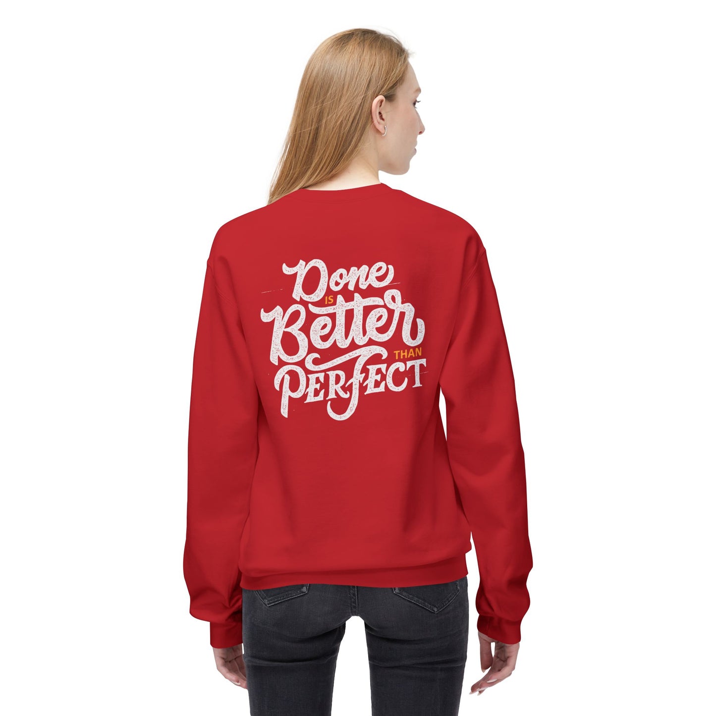 Motivational Fleece Sweatshirt: Cozy Crewneck, Perfect for Self-Care Days, Gift for Friends, Inspirational Quotes, Peer Encouragement