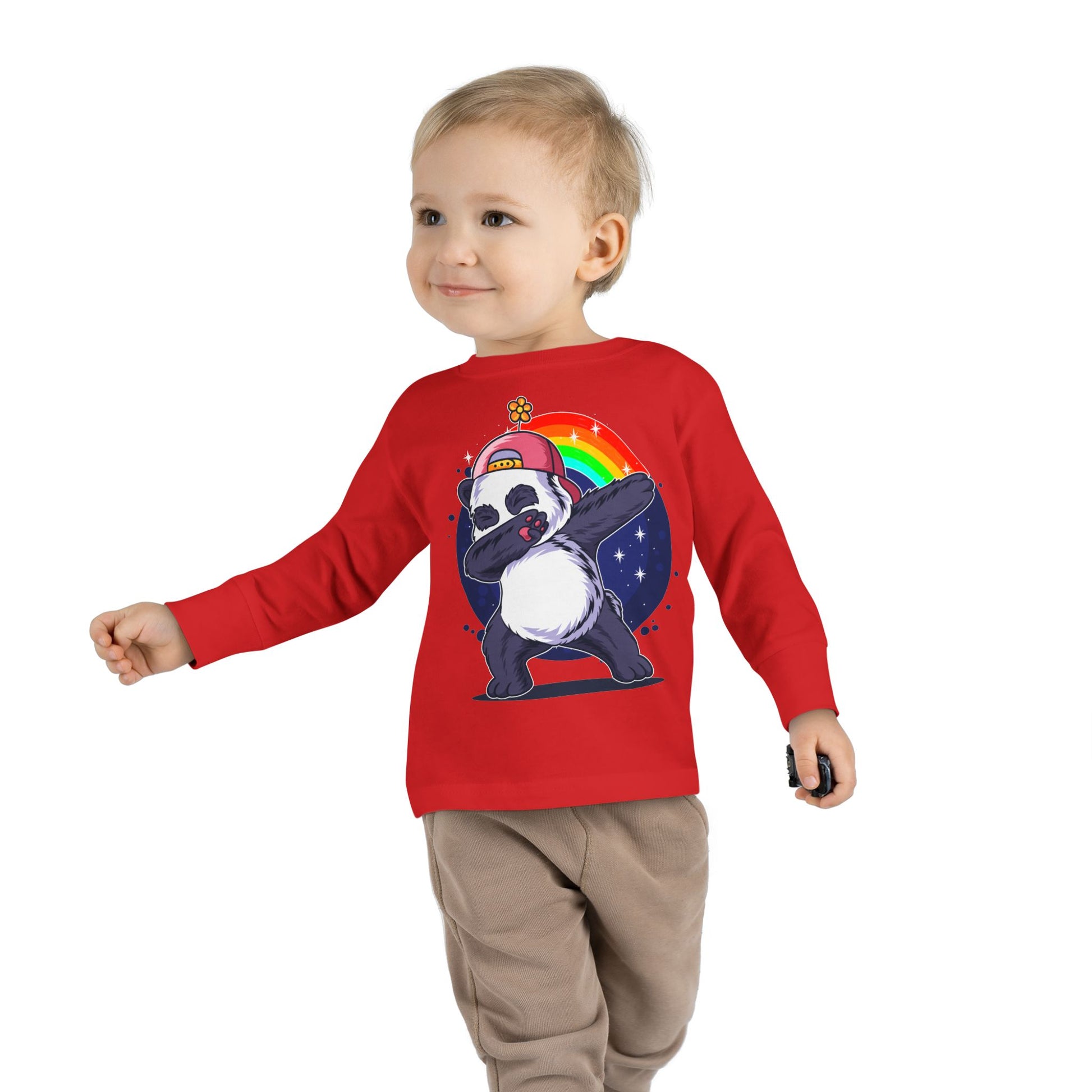 Adorable Panda Long Sleeve Tee for Toddlers - Cute, Funny, Stylish, Comfortable, Perfect for Playtime or Gifts