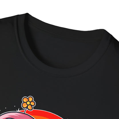 Rainbow Panda Unisex Softstyle T-Shirt, Cute Panda Tee, Gift for Animal Lovers, Fun Casual Wear, Birthday Present, Streetwear Fashion