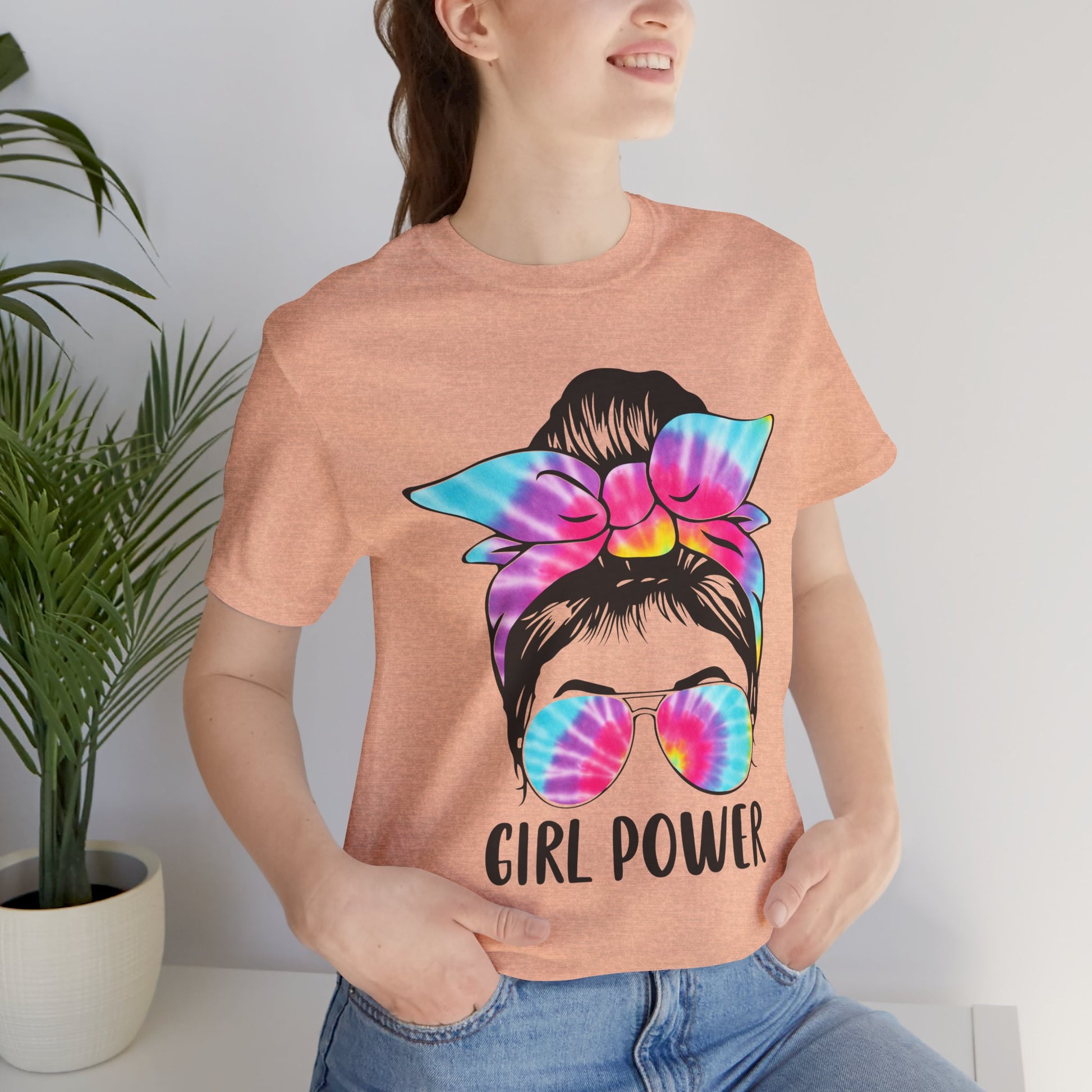 Girl Power Tie-Dye Tee, Unisex Short Sleeve Shirt, Feminist Apparel, Gift for Her, Casual Everyday Wear, Birthday Present