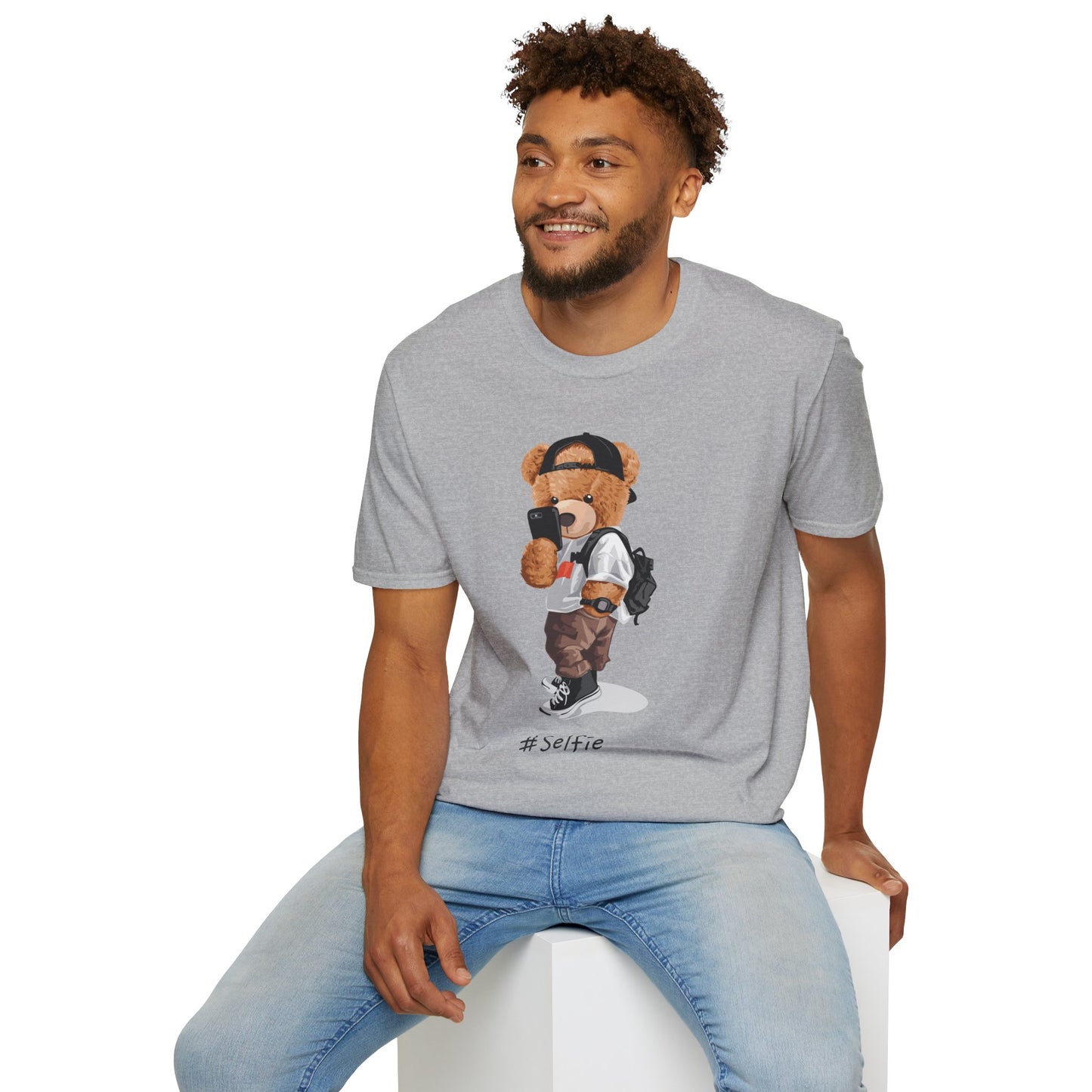 Selfie Bear Unisex T-Shirt | Cute Graphic Tee for Animal Lovers, Perfect Gift for Birthdays, Music Festivals, Casual Wear, or Everyday Style