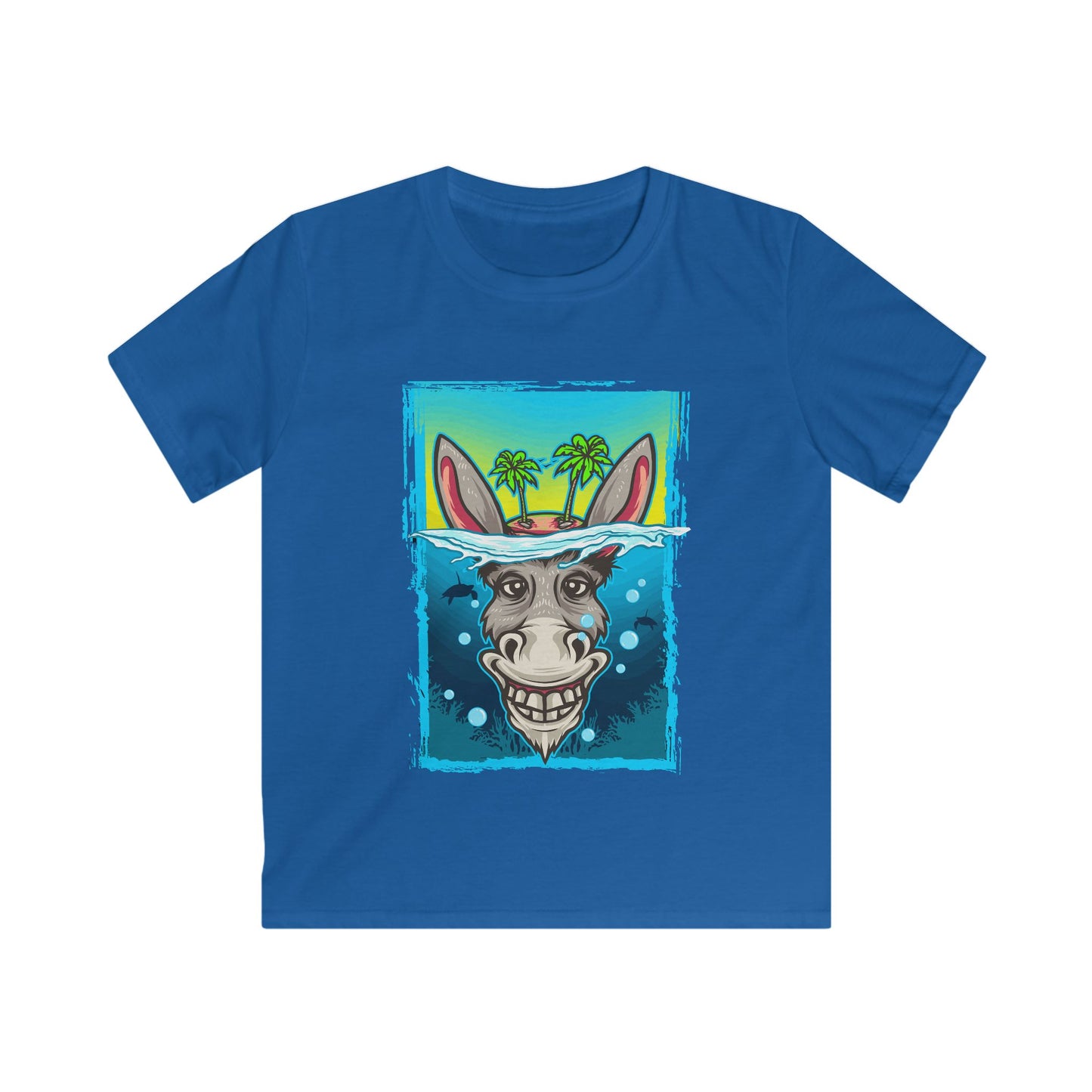 Whimsical Donkey Kids Tee, Fun Children's T-Shirt, Adventure Apparel, Creative Gift, Summer Vibe Tee Royal