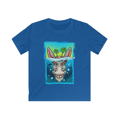 Whimsical Donkey Kids Tee, Fun Children's T-Shirt, Adventure Apparel, Creative Gift, Summer Vibe Tee Royal