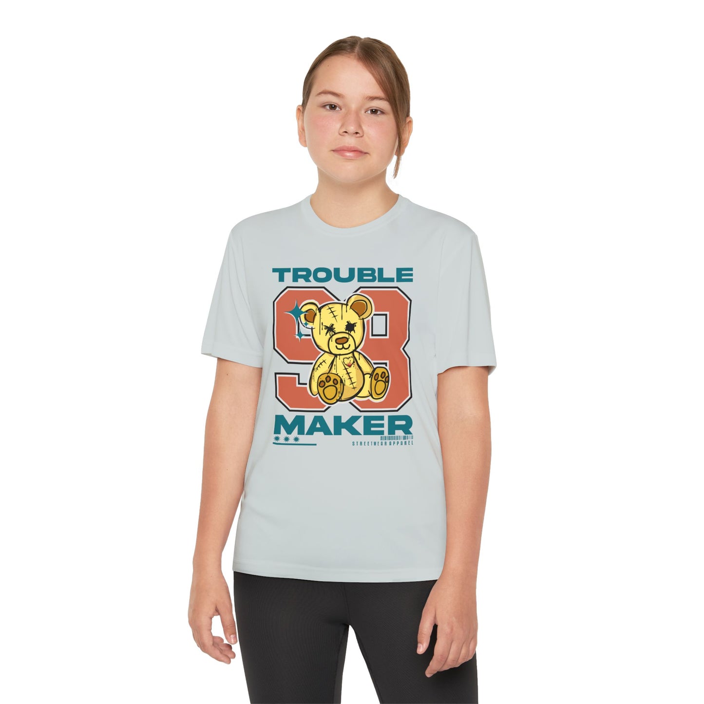 Youth Trouble Maker Tee - Fun Kids Fashion, Cute T-Shirt for Boys & Girls, Perfect for Birthdays & Playdates, Great Gift Silver