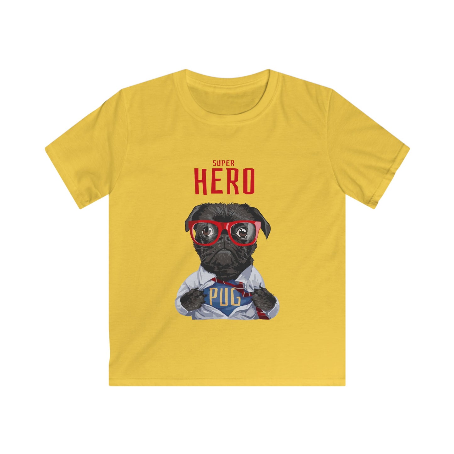 Superhero Pug Kids Tee, Cute Pet T-Shirt, Funny Dog Shirt, Gift for Dog Lovers, Birthday Outfit for Kids Daisy