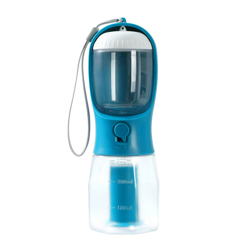 Dog Water Cup Drinking Food Garbage Bag Three-in-one Portable Small Multi-functional Pet Cups Pets Supplies 300ml Garbage Bag Indigo