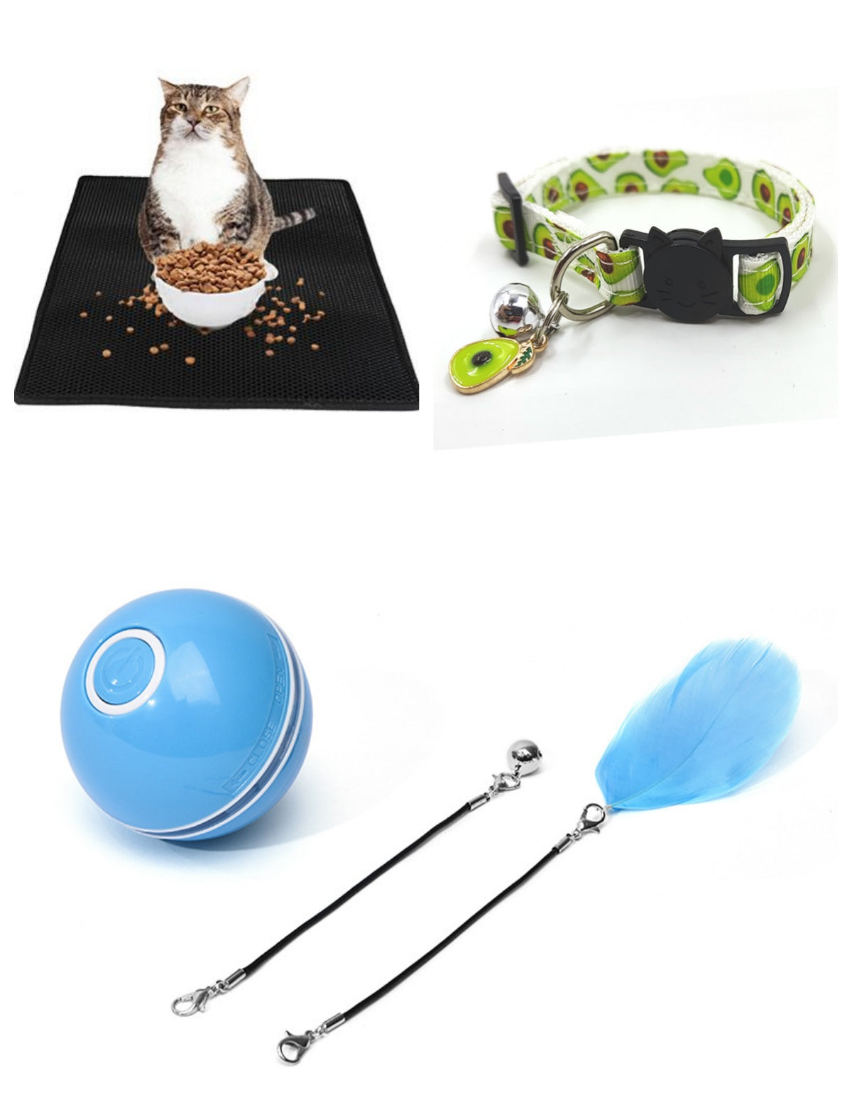 LED Laser Electronic Rolling Pet Funny Cat Toy Ball BlueRecharge Set