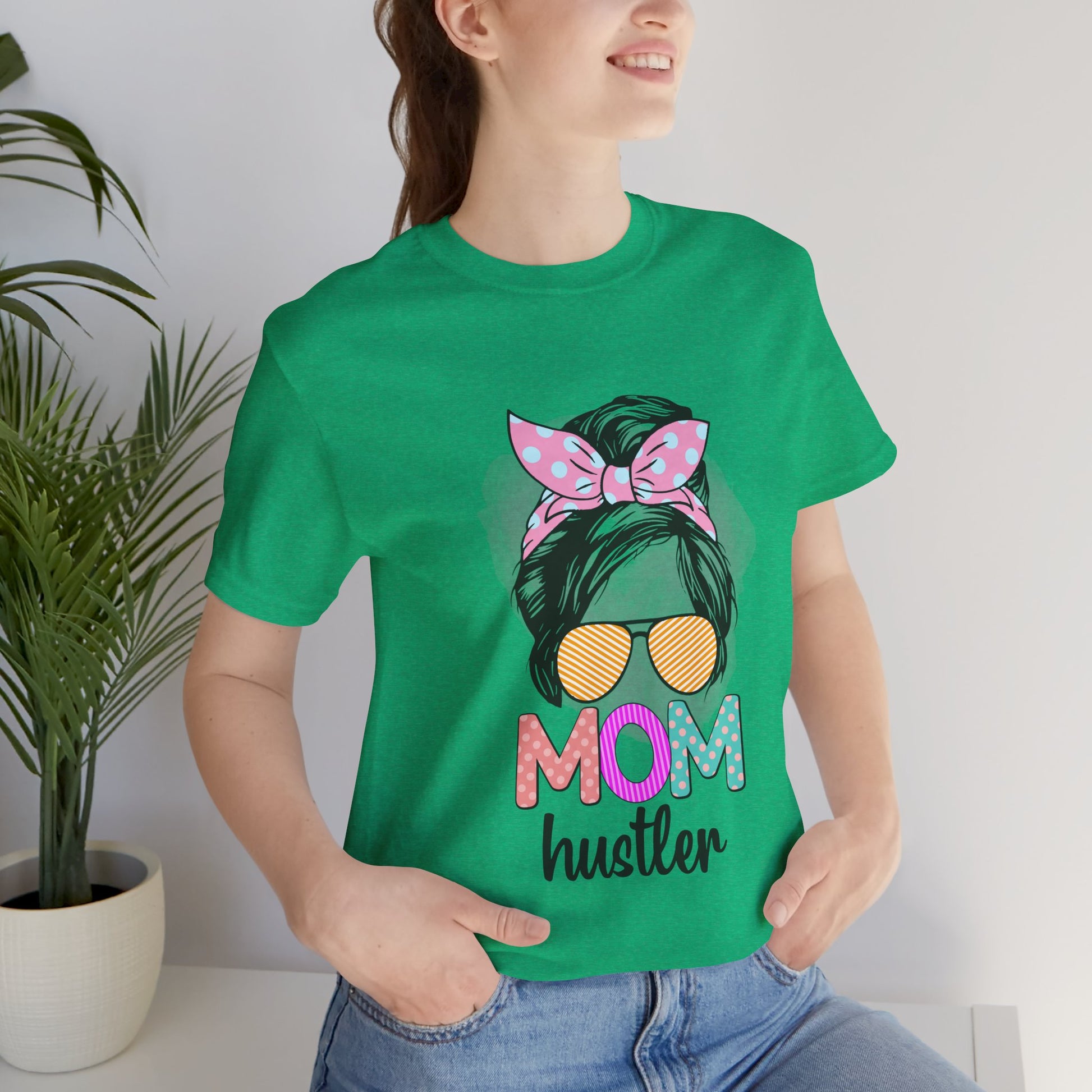 Mom Hustler Graphic Tee, Trendy Shirt for Moms, Mother's Day Gift, Motivational Tee, Casual Wear