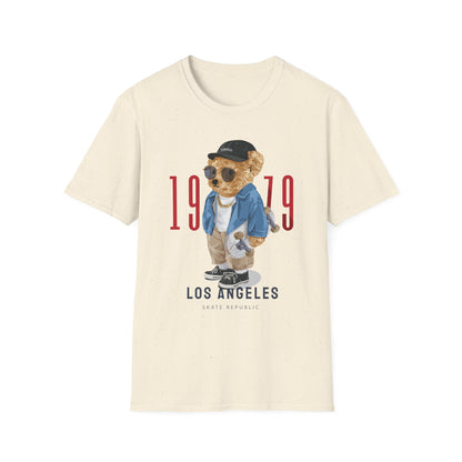 Vintage Bear Graphic Tee, Softstyle Unisex T-Shirt, Los Angeles 1979 Shirt, Cool Bear Apparel, Casual Streetwear Top, Gift for Him/Her Natural