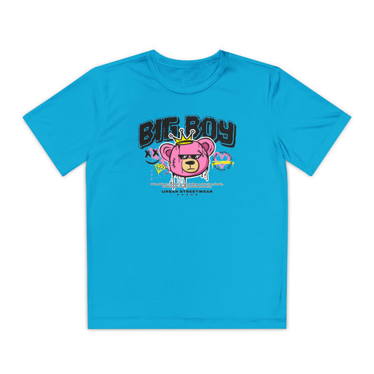 Youth Graphic Tee - Cool Bear Design, Trendy Youth Shirt, Perfect Gift for Kids, Summer Wear, Birthday Present, Sportswear Atomic Blue