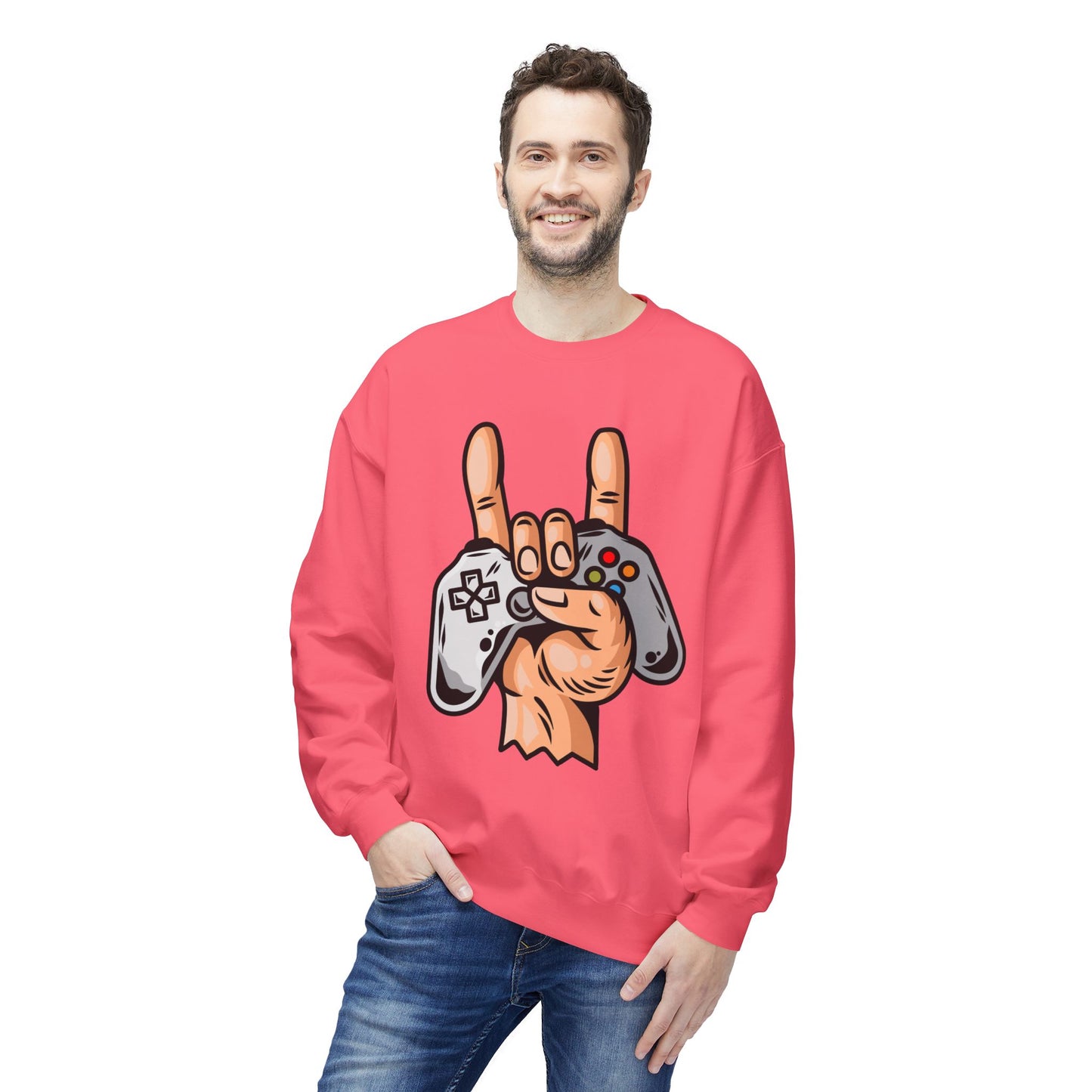 Gamer Fleece Crewneck Sweatshirt, Unisex Sweatshirt for Gamers, Gaming Apparel, Perfect Gift for Birthdays, Geek Culture, Casual Wear