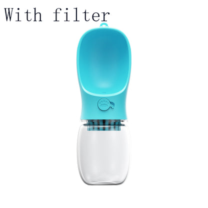 Pet Water Cup Outdoor Portable Water Bottle Blue With filter 350ML