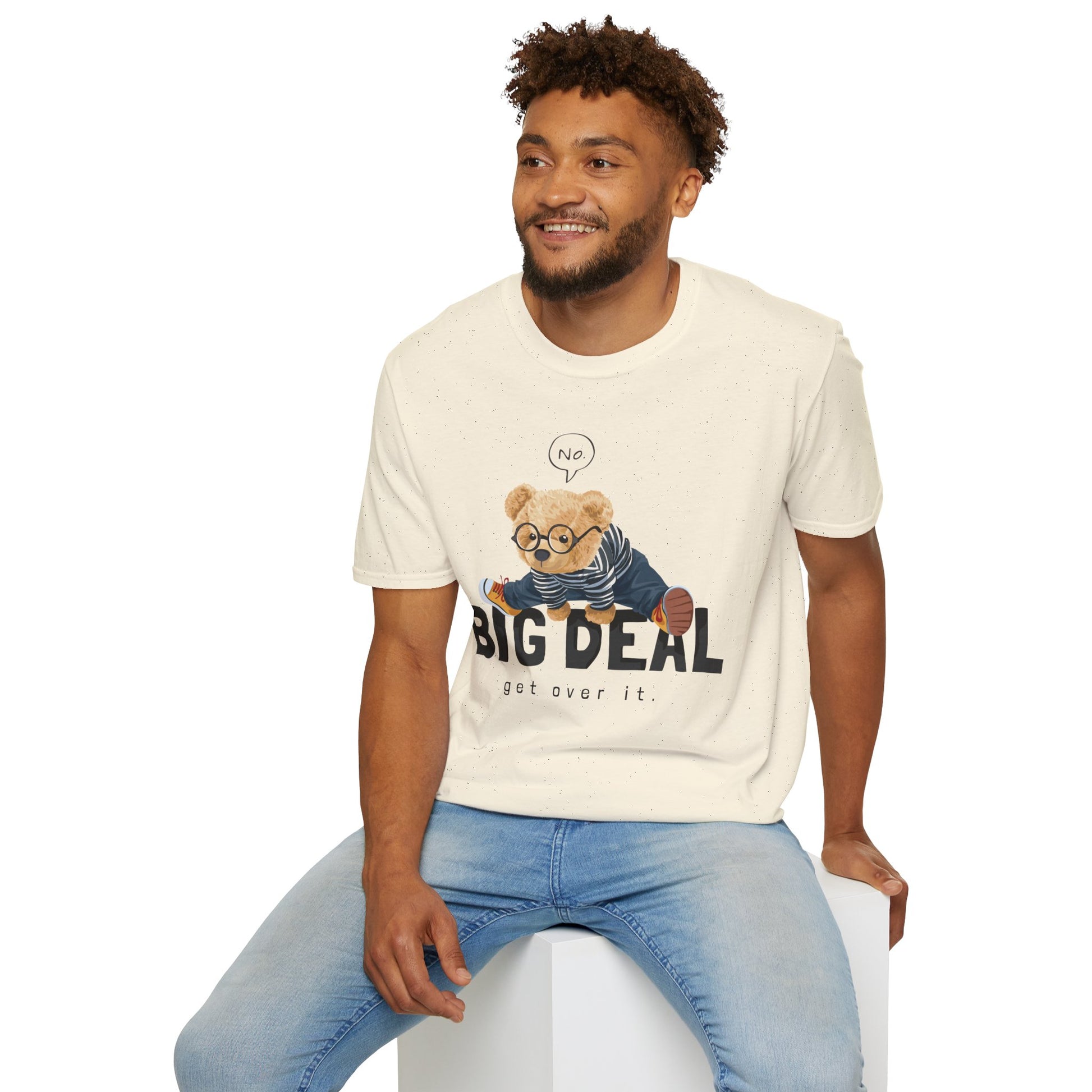 Playful Bear Graphic Tee - Unisex Softstyle T-Shirt, Casual Wear, Cute Gift, Birthday Shirt, Fun Statement Tee