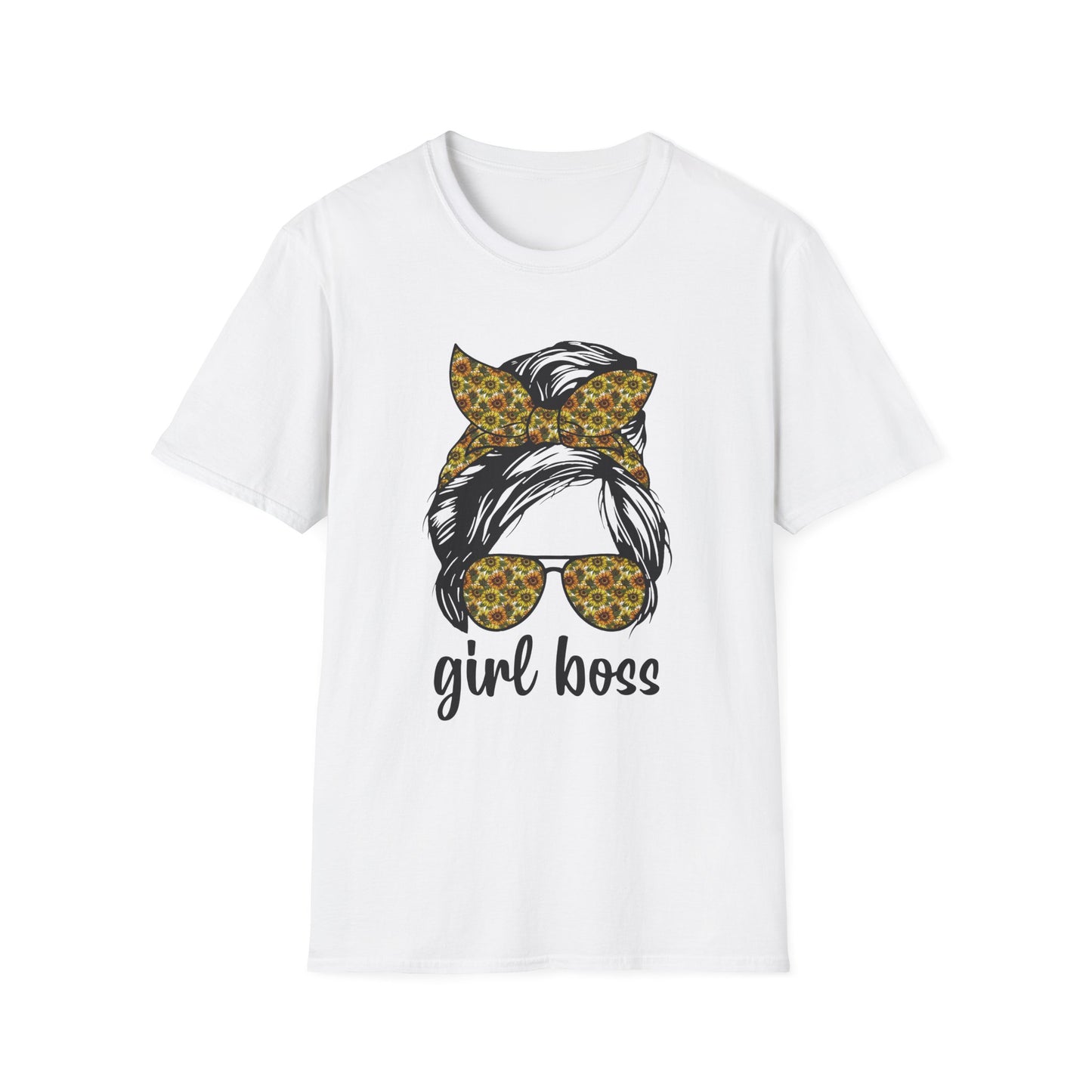 Girl Boss T-Shirt, Unisex Softstyle Tee, Empowering Apparel, Gift for Her, Motivational Shirt, Casual Outfit White