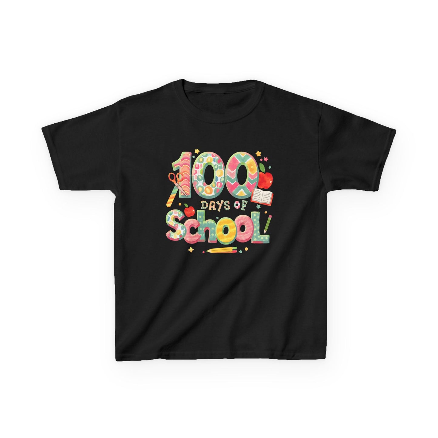 Kids School Celebration Tee - 100 Days of School, Class Shirt, Back to School Outfit, Fun Teacher Gift, Kids Education Apparel Black