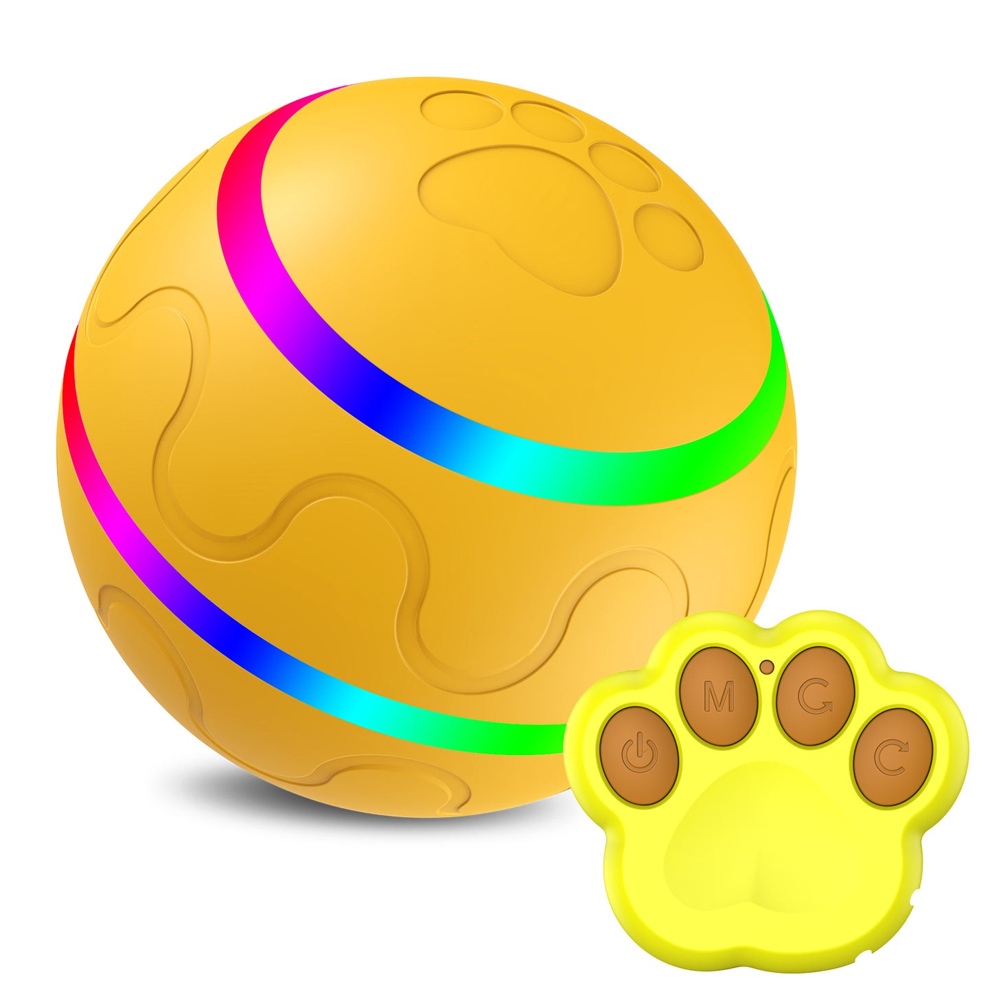 Pet New Cat Wicked Ball Toy Intelligent Ball USB Cat Toys Self Rotating Ball Automatic Rotation Ball Yellow Upgrade remote control