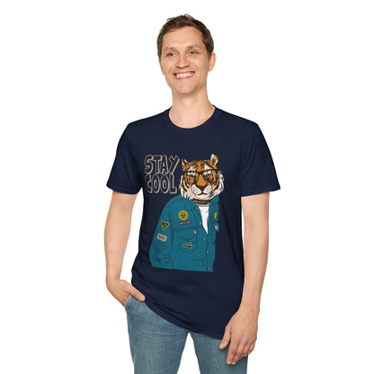 Cool Tiger Graphic T-Shirt | Stay Cool Tee, Unisex Sizes, Casual Wear, Gift for Animal Lovers, Everyday Style