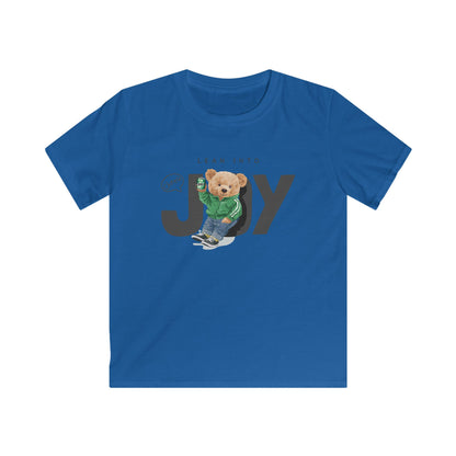Joyful Kids Tee - Adorable Bear Graphic, Fun Softstyle Shirt for Children, Perfect for Birthdays, Holidays, Everyday Wear Royal
