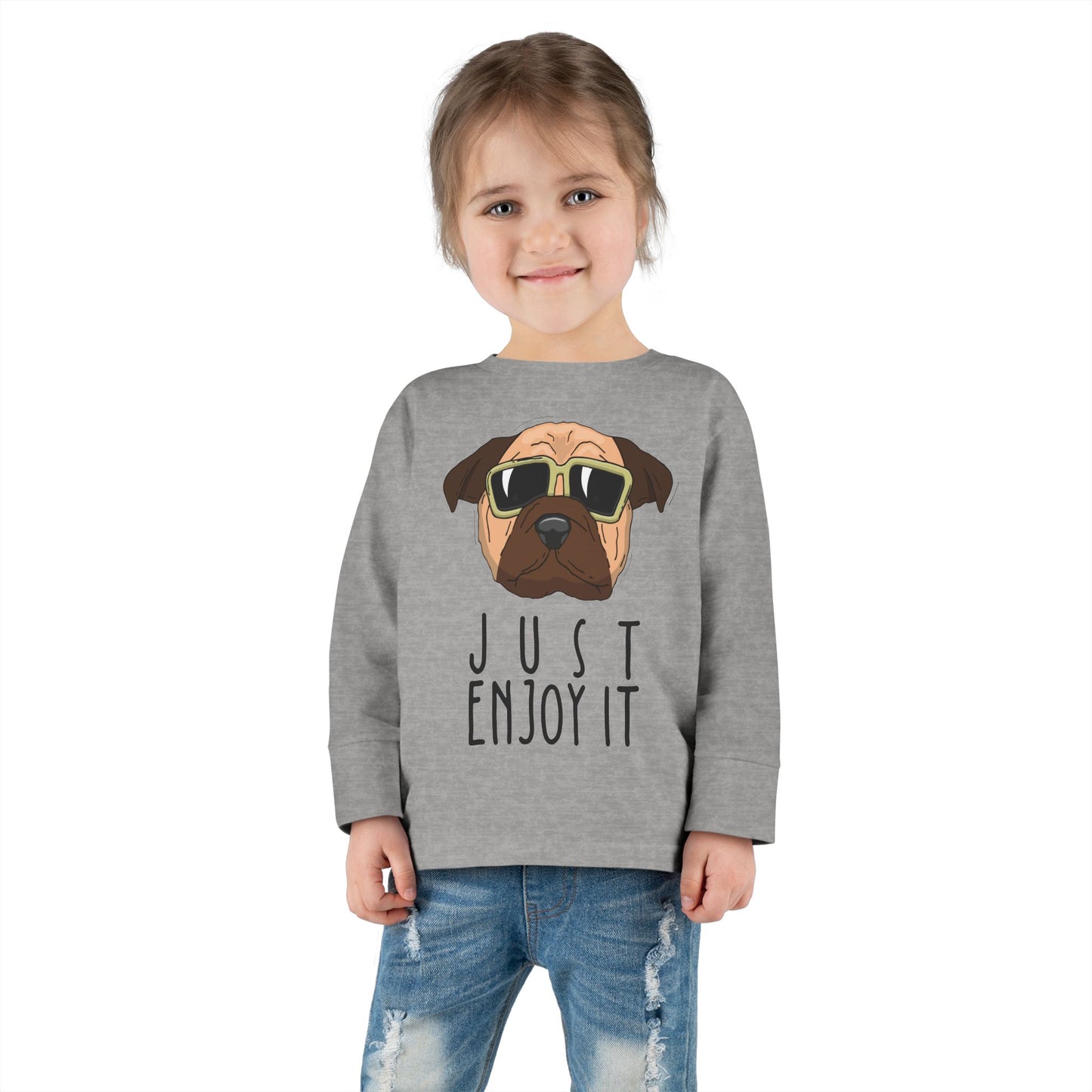 Cool Dog Toddler Long Sleeve Tee, Funny Kid Shirt, Cute Animal Tee, Gifts for Toddlers, Birthday Party Outfit, Animal Lover Apparel