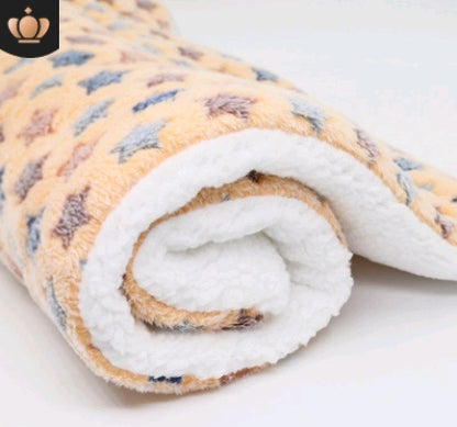 Cute Cat Blankets Dog Pet Mat Beige starry sky