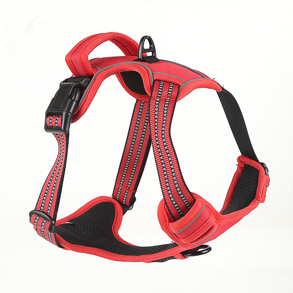 Dog Harness No Pull Breathable Reflective Pet Harness Vest Red