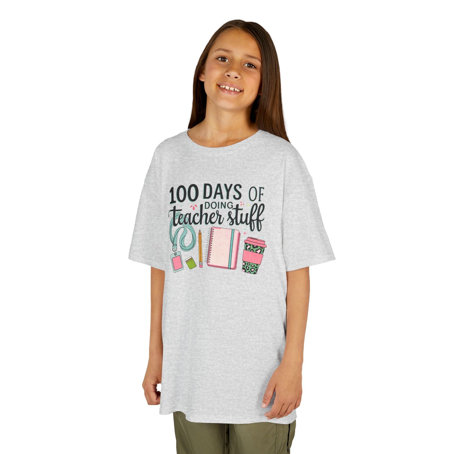 Teacher Appreciation Kids Tee, 100 Days of Teacher Stuff Shirt, School Spirit Tee, Gift for Future Educators, Kids' Classroom Apparel