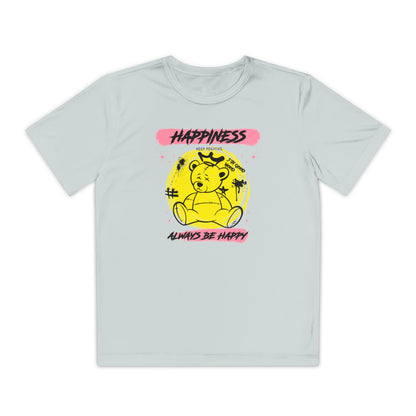 Youth Happiness Tee | Always Be Happy Shirt, Trendy Kids T-Shirt, Fun Graphic Tee, Positive Vibes Attire, Birthday Gift for Kids Silver