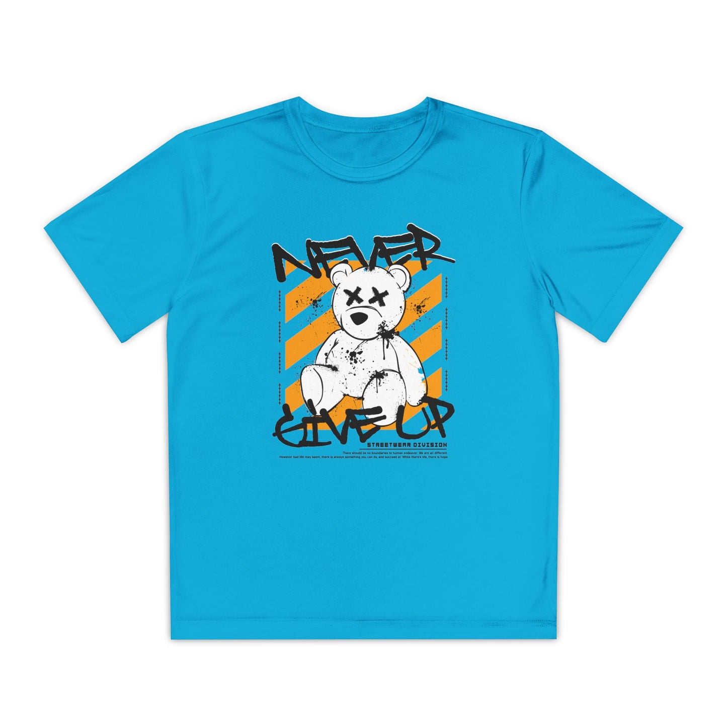 Youth Motivational Tee, Never Give Up T-Shirt, Trendy Kids Apparel, Gift for Teens, Sporty Youth Wear, Inspirational Youth Shirt