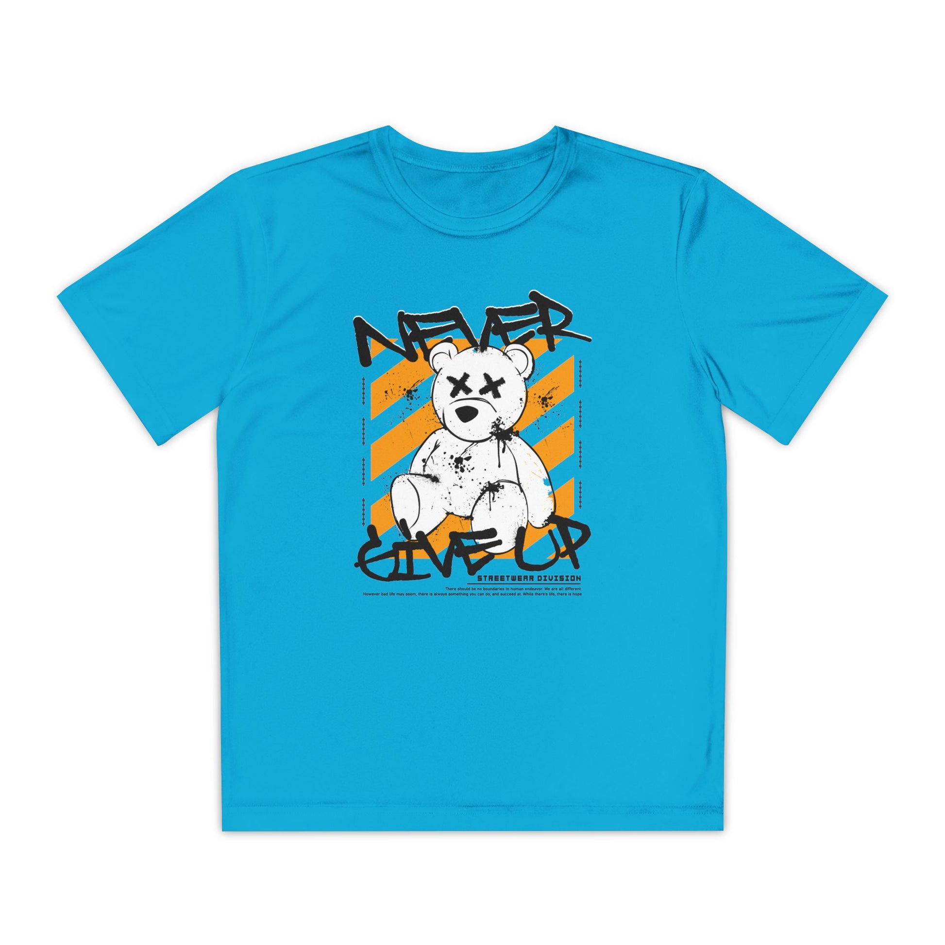 Youth Motivational Tee, Never Give Up T-Shirt, Trendy Kids Apparel, Gift for Teens, Sporty Youth Wear, Inspirational Youth Shirt