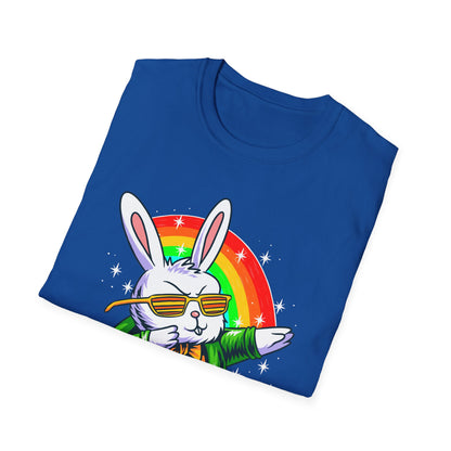 Rainbow Rabbit Cool Vibes Unisex T-Shirt, Fun Gift for Animal Lovers, Perfect for Parties, Birthdays, and Everyday Wear