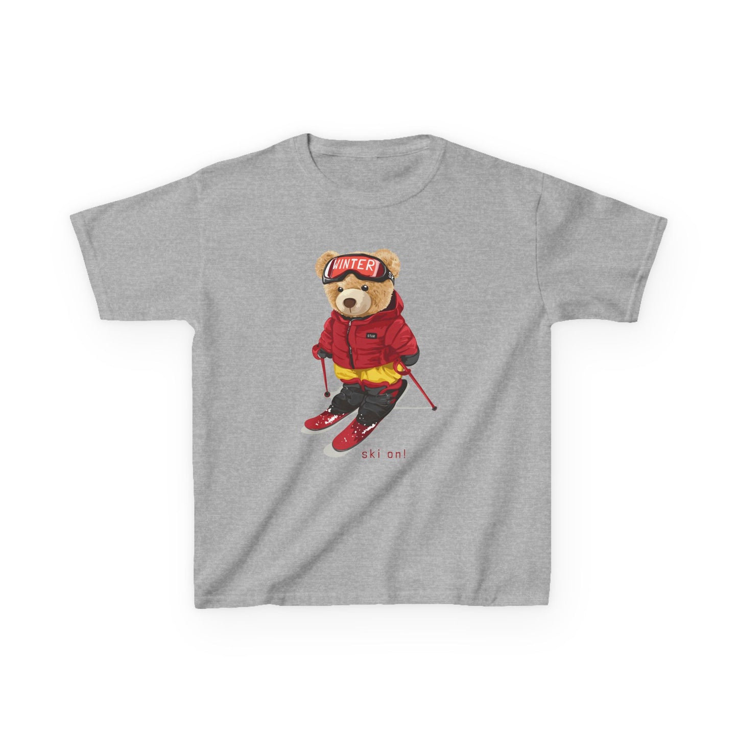 Kids Graphic Tee with Cool Bear Design, Fun Casual Wear for Boys and Girls, Perfect for Birthday Gifts, Playdates, and Everyday Comfort